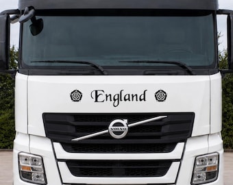 England Lorry HGV Truck Decal for Cab Window Windscreen Banner - English Rose Graphics