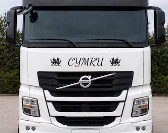 Cymru with Dragons Banner Graphic for Glass Cab Window Lorry Van HGV Wales Decal Sticker