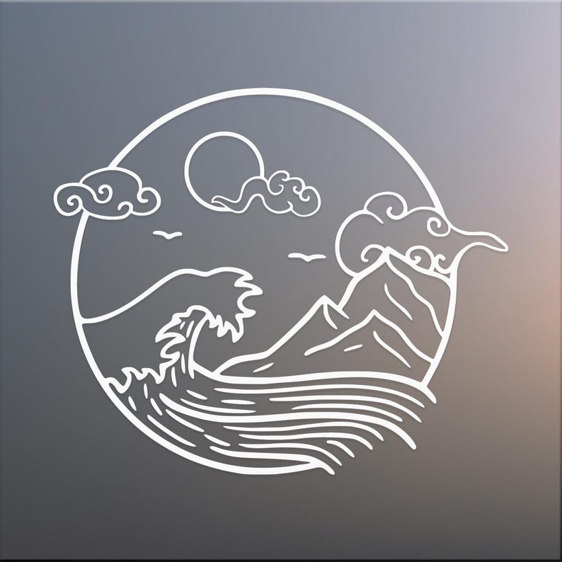 Mountain Wave Sun Vinyl Decal | Adventure Campervan Sticker - Etsy UK