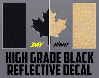 Canadian Flag Decal - High Grade Black Reflective