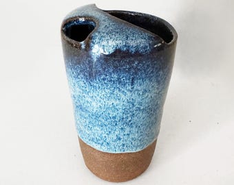 Ceramic Travel Mug with Half Lid | Handmade Stoneware Tumbler | Wheel Thrown Pottery Coffee Cup | Rustic Cottagecore Mug Gift