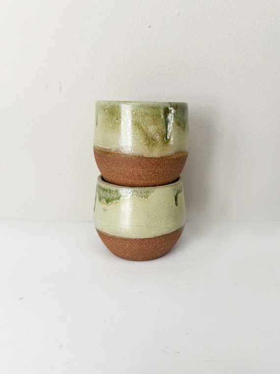 Handmade Cortado Cup 5 oz Double Espresso Cup, Wheel Thrown Pottery Doppio Mug, Ceramic Coffee Cup Single or Set
