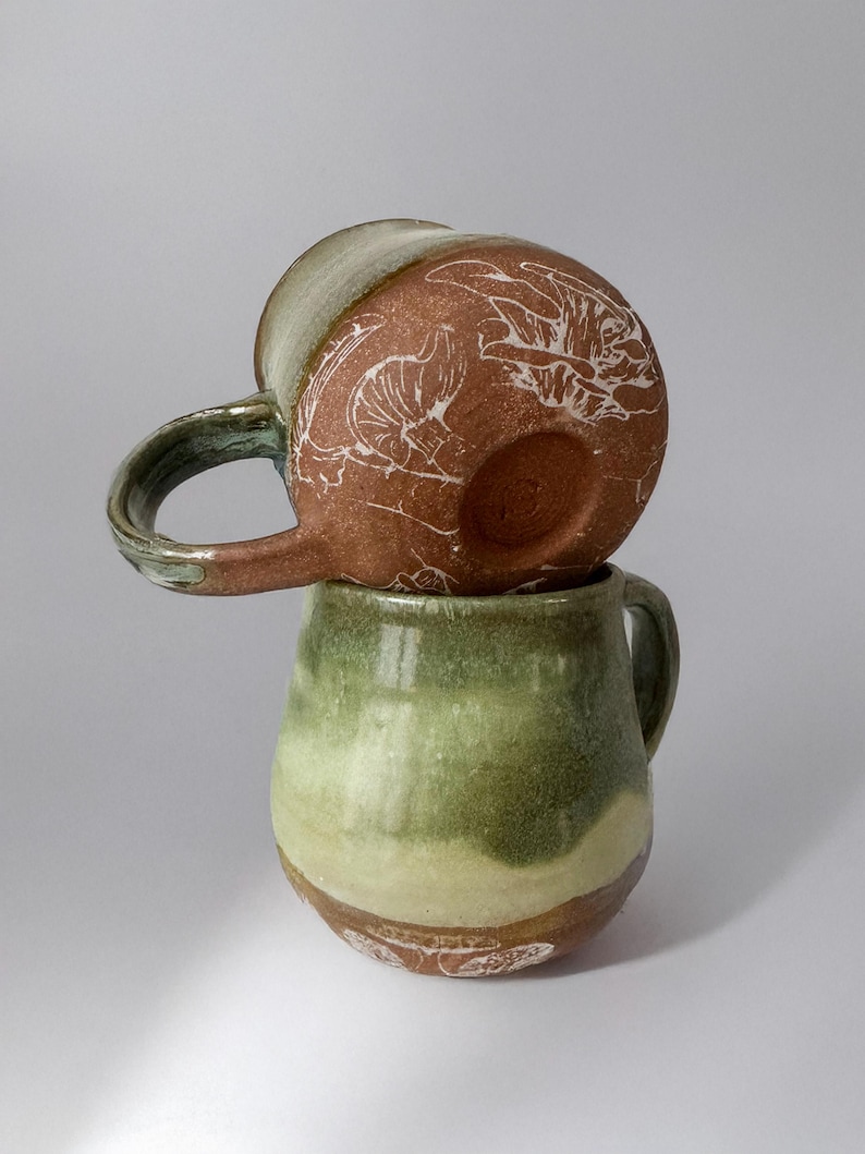 Mushroom Mug | Handmade Ceramic Coffee Mug | Cottagecore Mug | Mushroom Gift | Rustic Stoneware Mug | Fungi Mug | Pottery Mug image 1