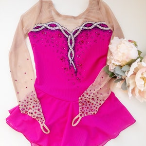 Hot pink ice skating dress