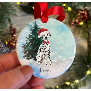 Personalised Dalmatian Christmas Ornament, Dog Christmas Decoration, Dog Gift, Dog tree gift, Personalised Dalmatian Christmas decoration