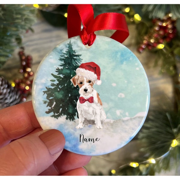 Personalised Wire Haired Jack Russell Christmas Ornament, Personalised Dog Gift, Dog tree decoration, Wire Haired Jack Russell Decoration