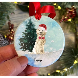 Personalised Golden Retriever Christmas Ornament, Dog Christmas Decoration, Dog Gift, Dog tree decoration, Retriever Christmas decoration