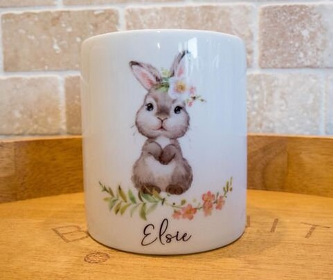 Sooty Rabbit Money Box Bunny Money Box, Rabbit Money Box, Ceramic Personalised Money Box ...