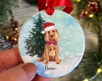 Personalised Cocker Spaniel Christmas Ornament, Dog Christmas Decoration, Dog Gift, Dog tree decoration, Cocker Spaniel Christmas decoration