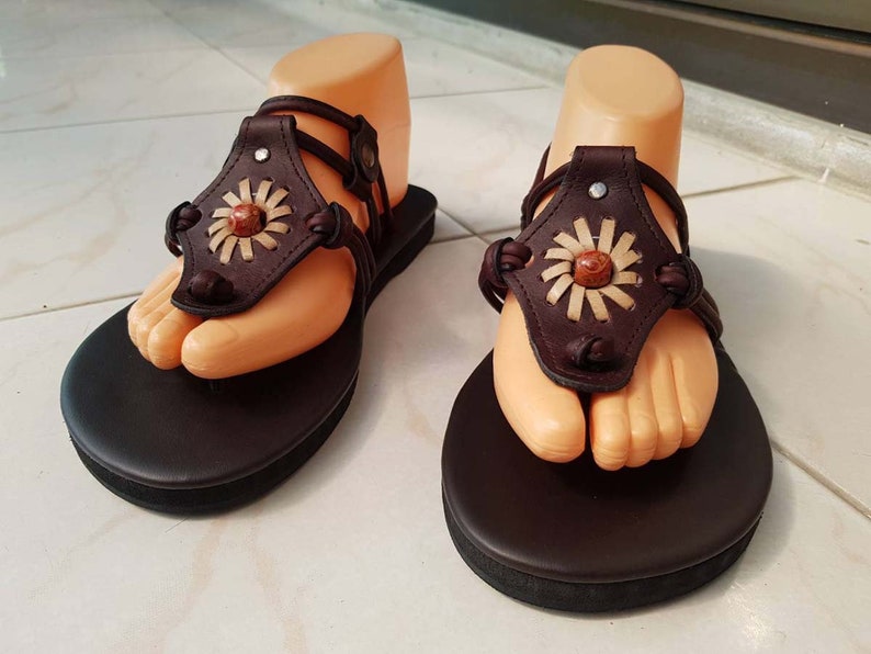 Ancient Greek Roma Sandals Genuine Leather Chamois Leather Shoes Flip Flops Slippers Vintage Women Handmade