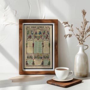 Holy Roman Catholic Faith, Classic Catholic Virtues, Traditional Catholic Home Decor Wall Art Gift for Housewarming