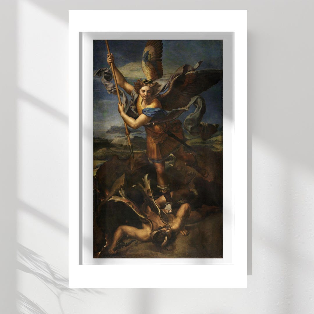 Raphael’s Saint Michael Archangel Print, Renaissance Art Masterpiece ...
