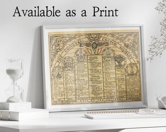 Eine Vintage Broschüre oder ein Poster für Militante der universellen Kirche Drucke, katholische Geschichte Soziallehre Liturgische Bewegung Wohnkultur Kunst
