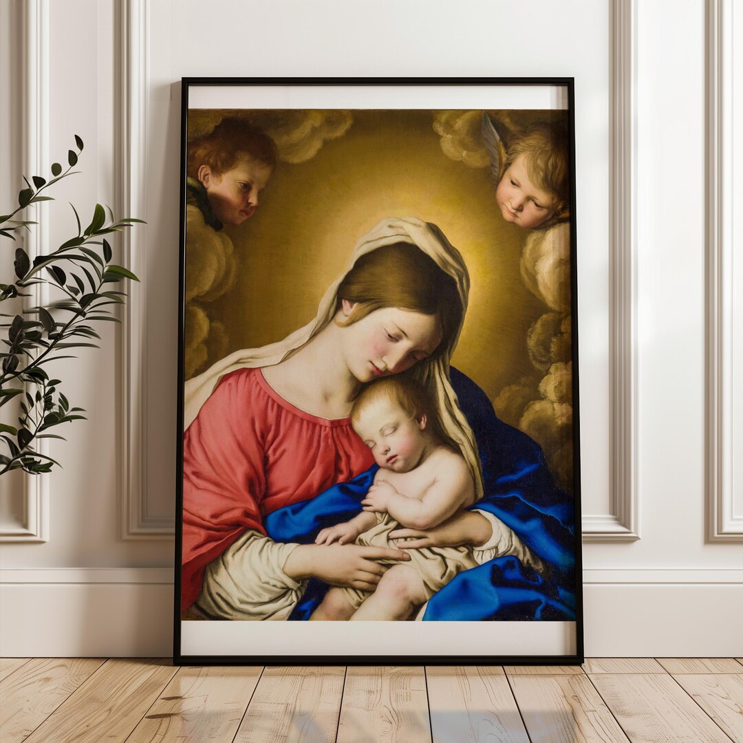 Madonna and the Child Poster, Mary and Jesus Art, Wall Decor ...