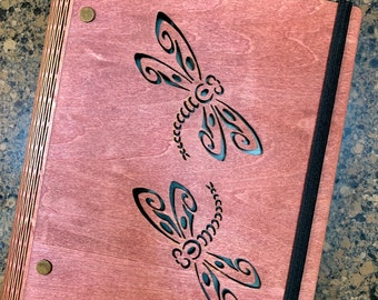 Laser Cut Notebook/Journal Dragonflies II