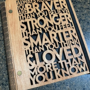 Laser Cut Notebook/Journal Remember