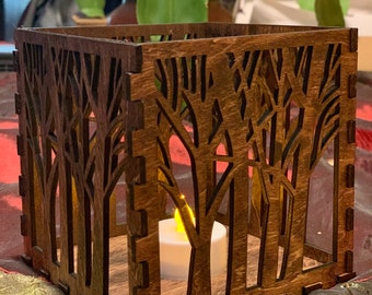 Trees Tealight/Votive Candle Holder/Lantern