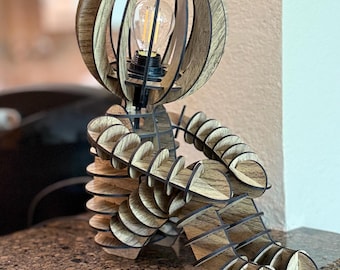 Handcrafted Wooden Figure Table Lamp