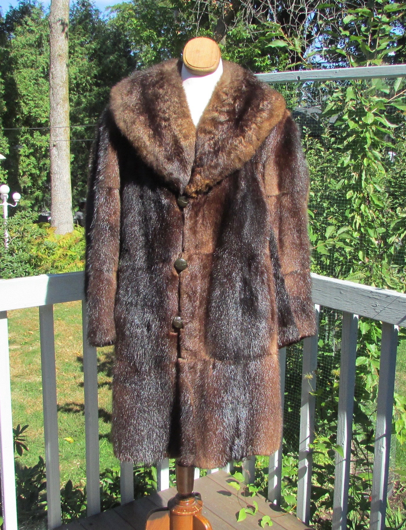 Men s Muskrat Fur Coat M Etsy