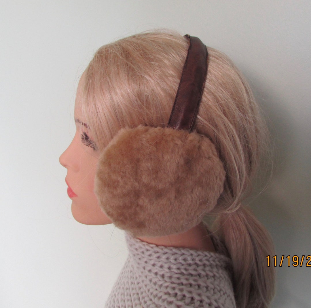 Sheepskin Earmuffs Beige Colour Etsy
