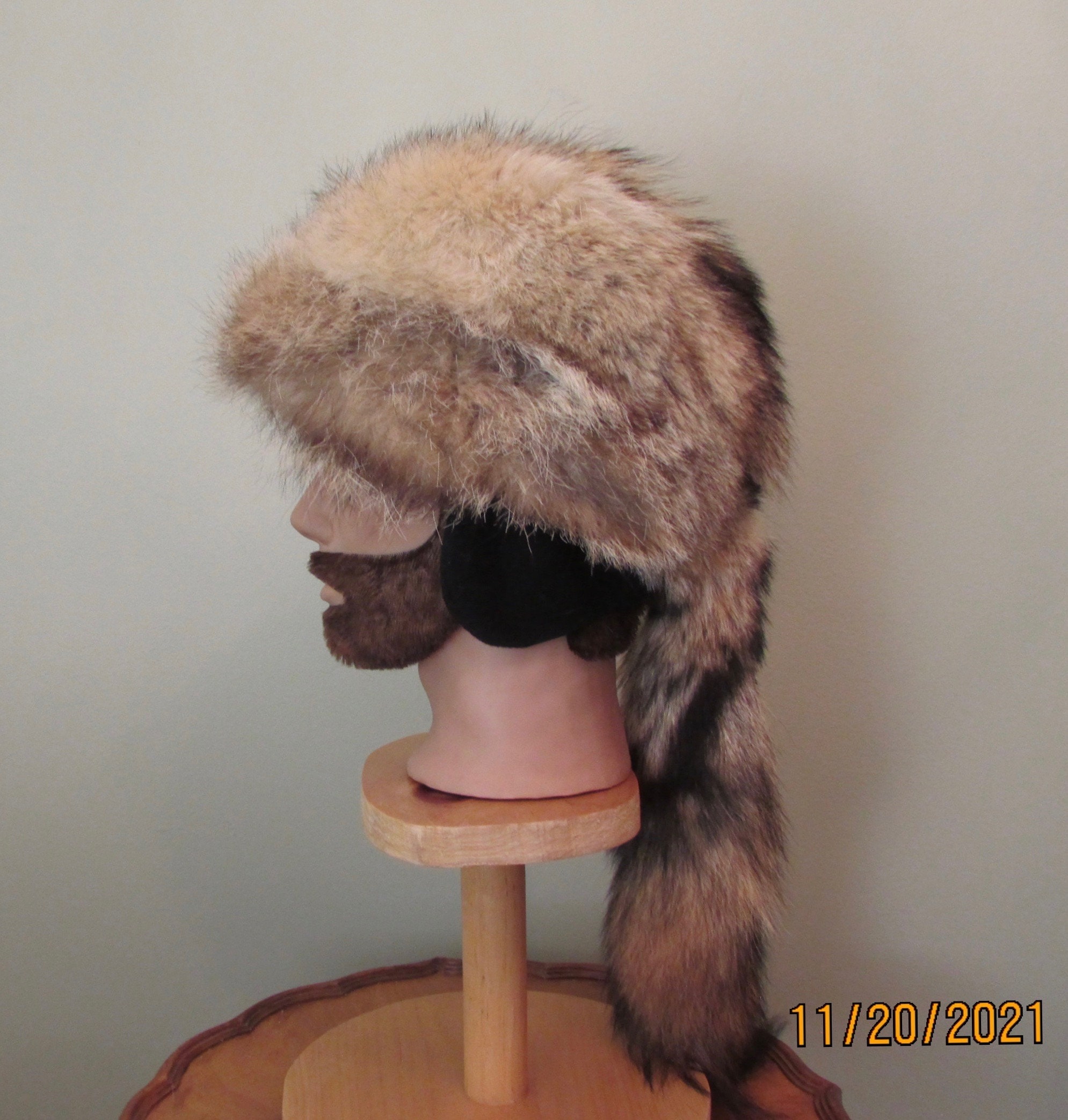 Custom made coyote trappers hat Accessories Hats & Caps Winter Hats Skull Caps & Beanies 