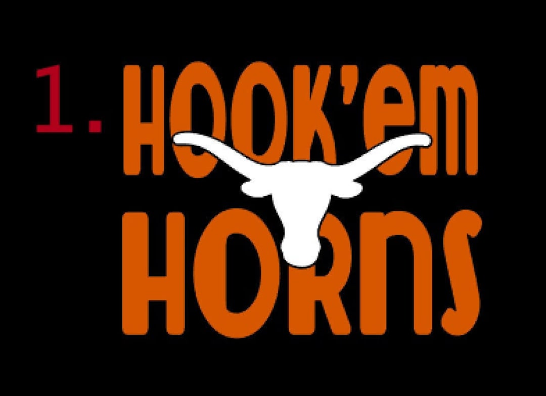 Hook'em Horns Decal Etsy