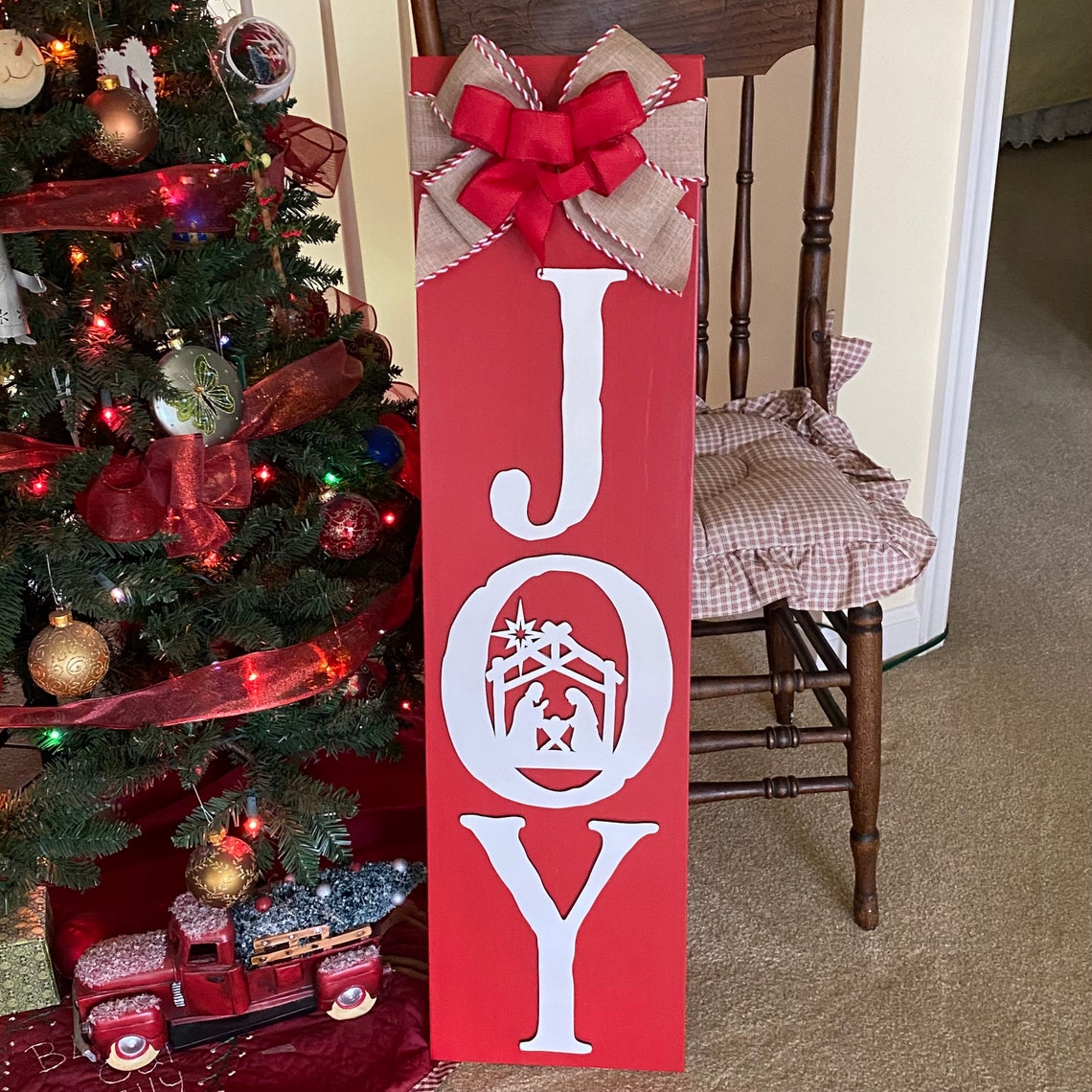 Christian Joy Sign Christmas Sign Holiday Decor Etsy