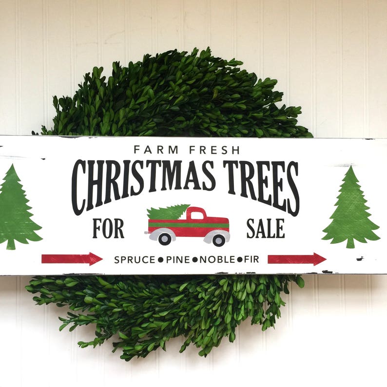 Rustic Christmas Decor Christmas Trees for Sale Sign Etsy