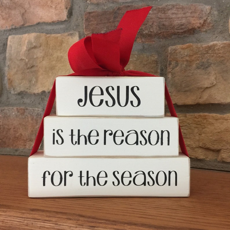 Jesus is the Reason for the Season Blocks Christmas Decor Etsy