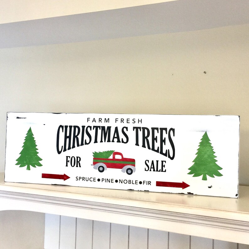 Rustic Christmas Decor Christmas Trees for Sale Sign Etsy