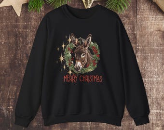 Weihnachten Esel Sweatshirt, niedlich für Weihnachten Shirt, Esel-Liebhaber-Geschenk, Esel Mama Pullover, einzigartiges Weihnachtsgeschenk für ihn sie, Party Shirt