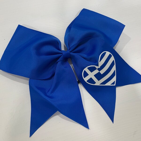 Greek Flag Hair Bow (8")