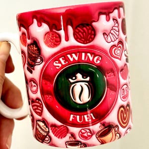 Sewing Fuel Coffee Snacks For 3d style sewist themed Mug
