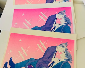 8.5 x 11 Fischerprice Paw and Order Riso Print