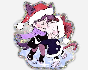3"x3" Glitter Paw and Order Fischerprice Iceskating Sticker