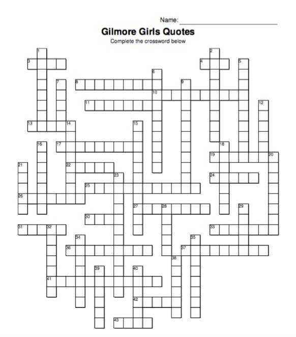 Gilmore Girls Quotes Crossword Puzzle | Etsy