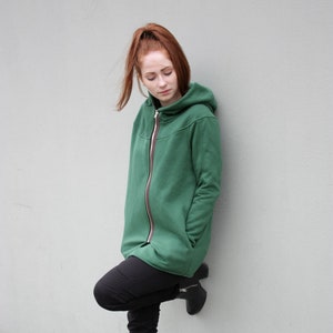 Sweatshirt Hoodie, Green Sweatshirt, Asymmetric Sweatshirt, Winter Hoodie, Plus Size Clothing, Hooded Sweatshirt, Zipper Hoodie, Comfortwear