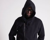 men 39 s hoodie, Black hoodie, asymmetric jacket man, Cotton, Warm Sweater, Black Jacket ,Big hood hoodie , NavahoClothing