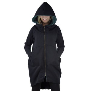 Womens Clothing, Hooded Tunic, Adult Costume, Women Cotton Jacket, Gothic Long Sleeve Jacket, Pointed Hoodie, Plus Size Zipper Hoodie