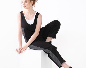 Pantalon pour femme, Pantalon ample, Pantalon noir, Pantalon noir