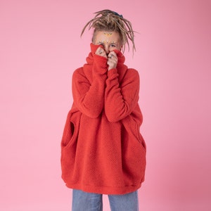 Oversized Sweater, Chunky Sweatshirt, Big Wool Sweater, Winter Sweater, Turtleneck Sweater, Womens Clothing, Loose Pullover, Knitwear