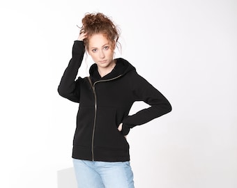 black hooded jacket