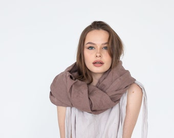 Hat , summer style, Lightweight Linen Scarf, Soft Everyday Shawl, women's scarf, custom