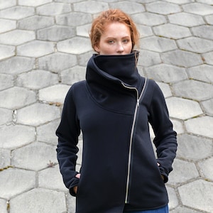 Personalized Tops with Custom Name Label, Custom Womens Clothing, Futuristic Clothing, Black Fall Fashion, Goth Hoodie,Cyberpunk Sweatshirt