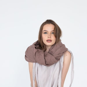 Linen Scarf, Spring Shawl, Women Lightweight Scarf, Soft Scarf, Long Linen Scarf, Summer Scarf, Everyday Scarf, Cottagecore Accessories