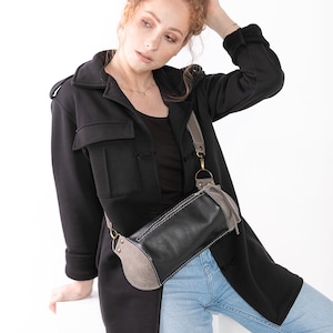 Sac baril crossbody pour femmes, sac cylindre en cuir, sac rond fait à la main, sac à main cross body, sac circulaire, petit sac à bandoulière, cadeau pour femmes