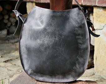 Women Gray Handbag, Leather Handbag, Leather Purse Handbag, Purse Crossbody Bag, Crossbody Bag, Laptop Bag, Gift For Women, Real Leather