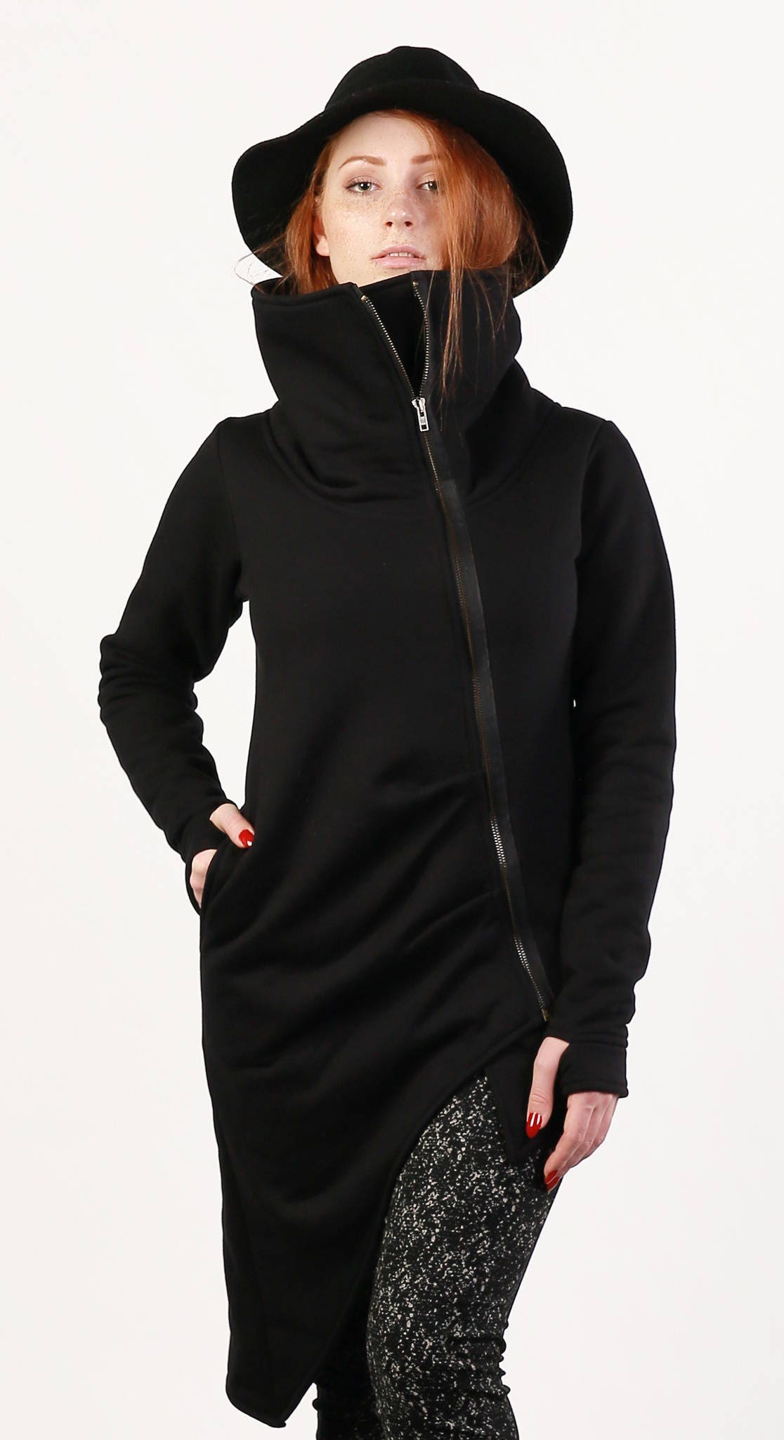High Collar Jacket, Womens Clothing, Cyberpunk Jacket, Goth High Collar Jacket, Womens Clothing, Cyberpunk Jacket, Goth