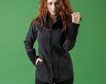 Produktbild von Damen Kapuzenpullover Mit Reißverschluss – Weich, Locker & In Übergrößen – Perfekt Für Herbst & Frühling
