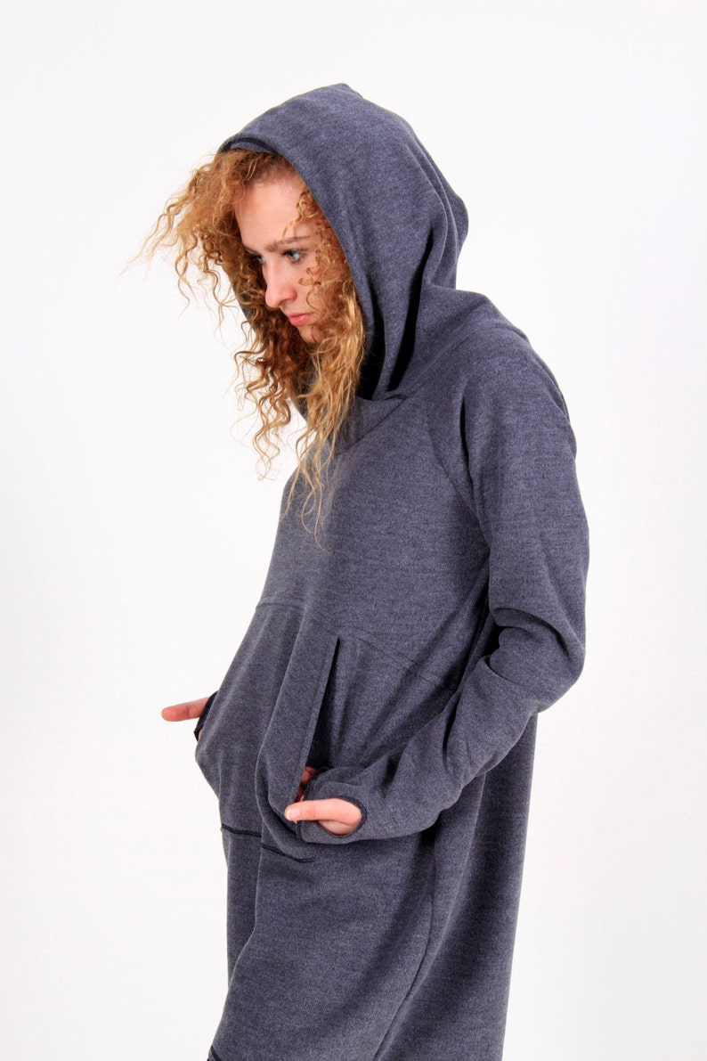 Womens Clothing, Spring Clothing, Hooded Sweatshirt, Tunic Tops For Women, Apocalyptic Clothing, Hoodie Dress,Tunic Hoodie,Hooded Sweatshirt image 3